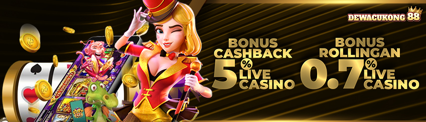 ROLLINGAN LIVE CASINO 0.7% DAN CASHBACK 5% SETIAP MINGGUNYA